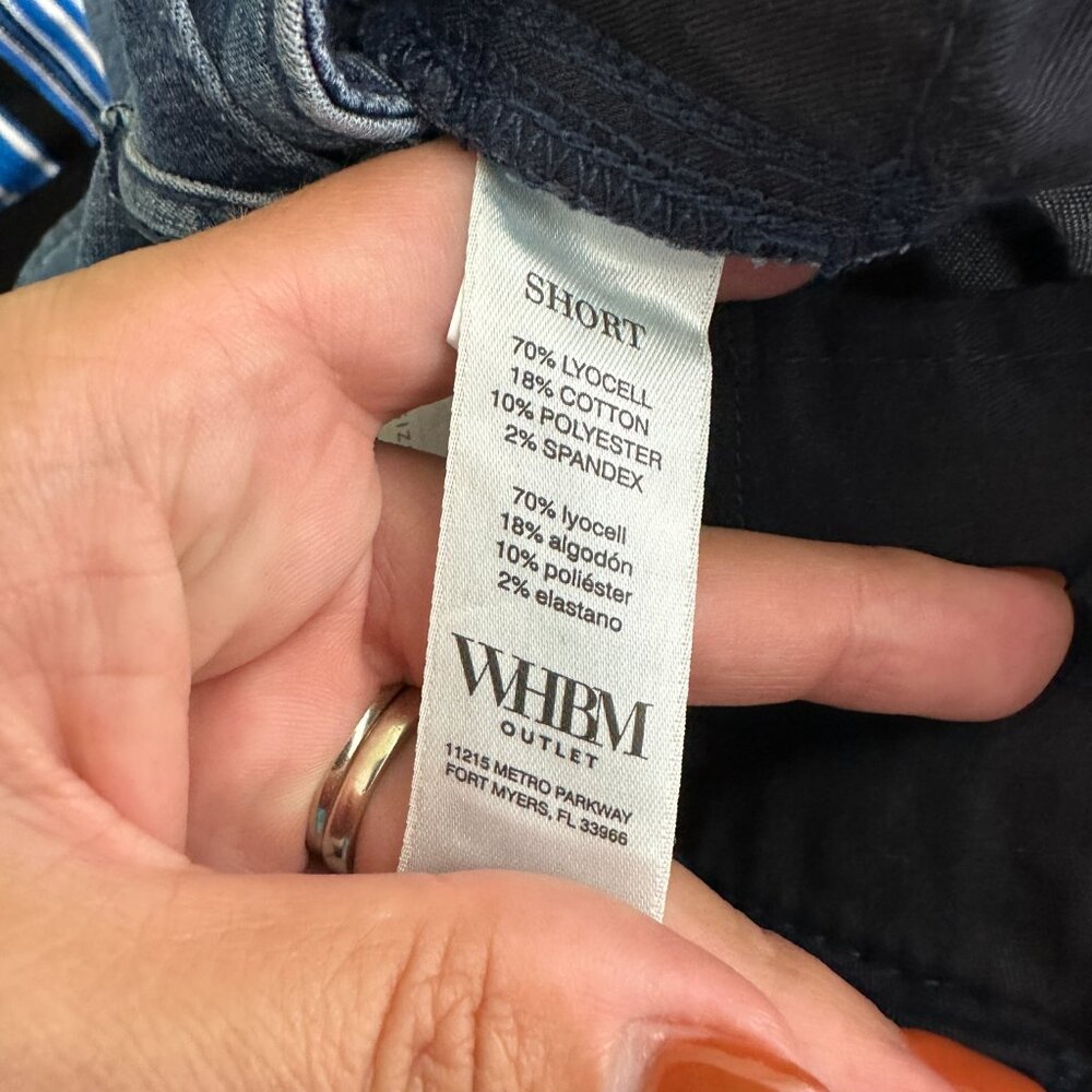 NWT White House Black Market Denim Short w/ Self Tie Victoria Medium 10 - Picture 5 of 7